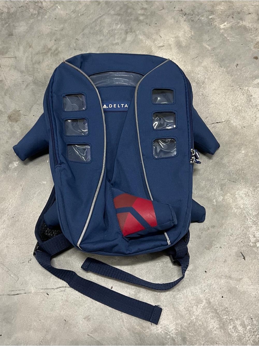 Delta Airlines Kids Airplane Backpack Blue Jet Shaped Promo Child Travel Bag